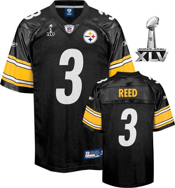 Steelers #3 Jeff Reed Black Super Bowl XLV Stitched NFL Jersey
