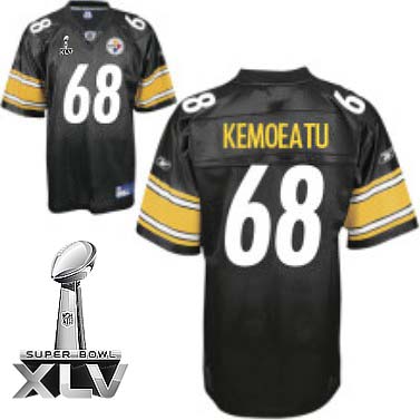 Steelers #68 Chris Kemoeatu Black Super Bowl XLV Stitched NFL Jersey