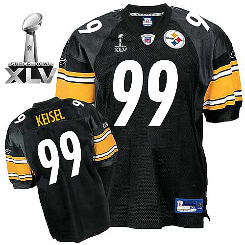 Steelers #99 Brett Keisel Black Super Bowl XLV Stitched NFL Jersey