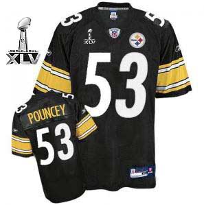 Steelers #53 Maurkice Pouncey Black Super Bowl XLV Stitched NFL Jersey