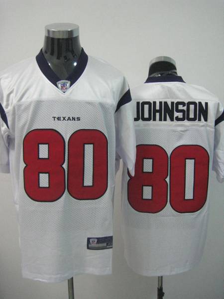 Texans A. Johnson #80 White Stitched NFL Jersey