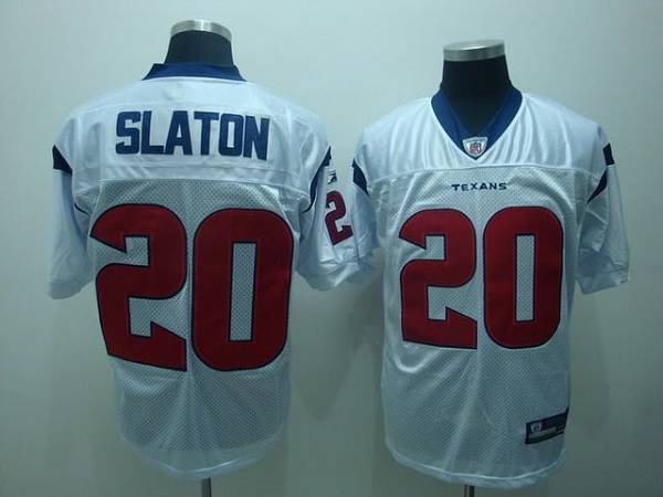 Texans #20 Steve Slaton White Stitched NFL Jersey