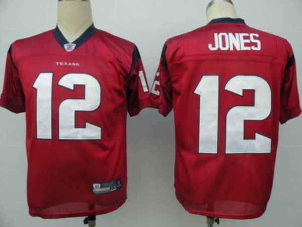 Texans #12 Jacoby Jones Red Stitched NFL Jersey