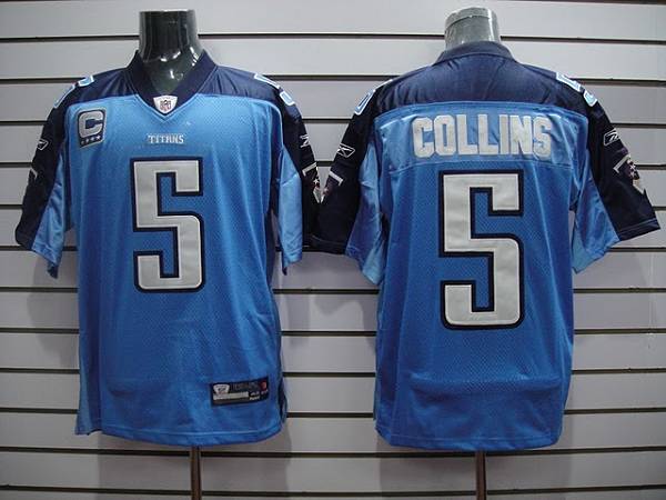 Titans #5  Kerry Collins Stitched Baby Blue NFL Jersey