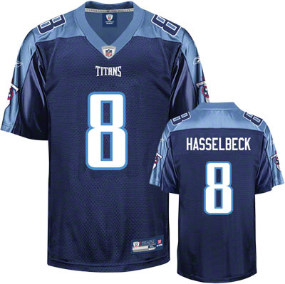 Titans #8 Matt Hasselbeck Dark Blue Stitched NFL Jersey