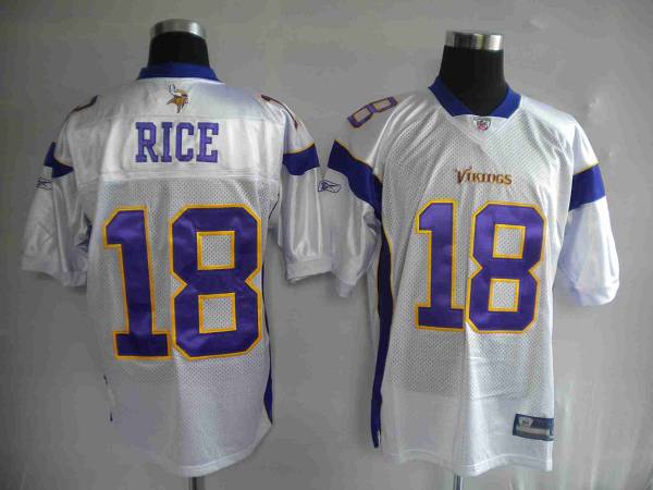 Vikings #18 Sidney Rice White Stitched NFL Jersey