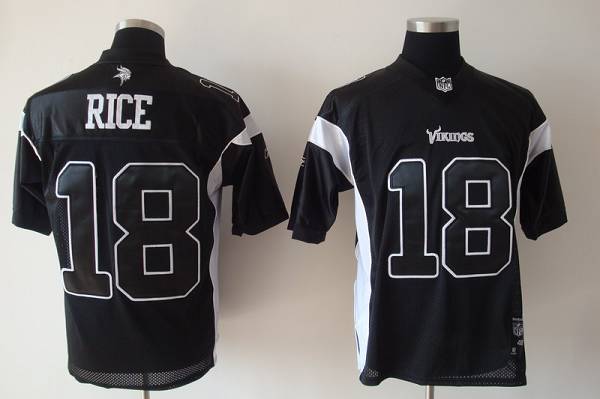 Vikings #18 Sidney Rice Black Shadow Stitched NFL Jersey