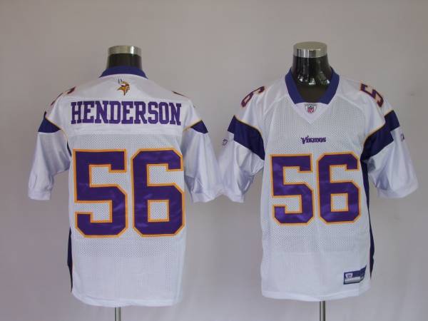 Vikings #56 E.J. Henderson White Stitched NFL Jersey