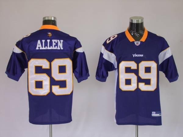 Vikings #69 Jared Allen Purple Stitched NFL Jersey