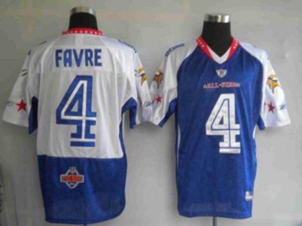Vikings #4 Brett Favre 2010 Probowl Blue Stitched NFL All star Jersey