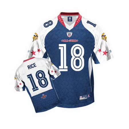 Vikings #18 Sidney Rice 2010 Pro Bowl Blue Stitched NFL All star Jersey