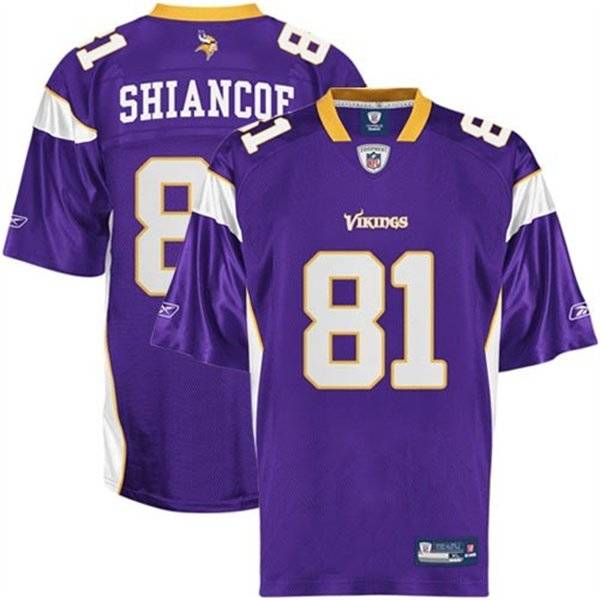 Vikings #81 Visanthe Shiancoe Purple Stitched NFL Jersey