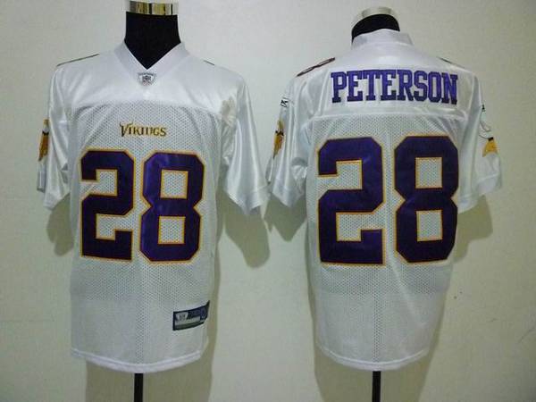 Vikings #28 Adrian Peterson All White Stitched NFL Jersey