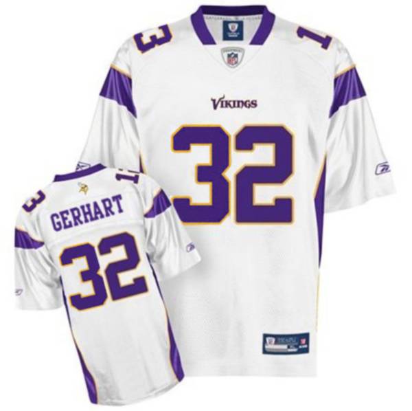 Vikings #32 Toby Gerhart White Stitched NFL Jersey