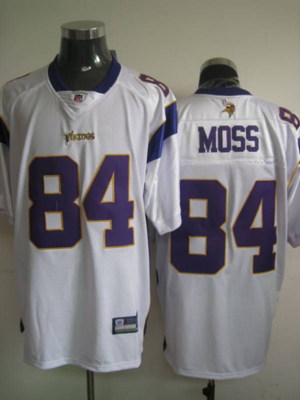 Vikings #84 Randy Moss White Stitched NFL Jersey