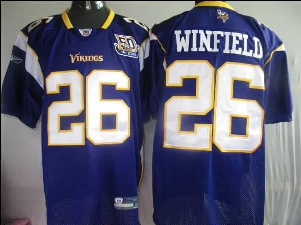 Vikings #26 Antoine Winfield Purple Team 50TH Patch Stitched NFL Jersey