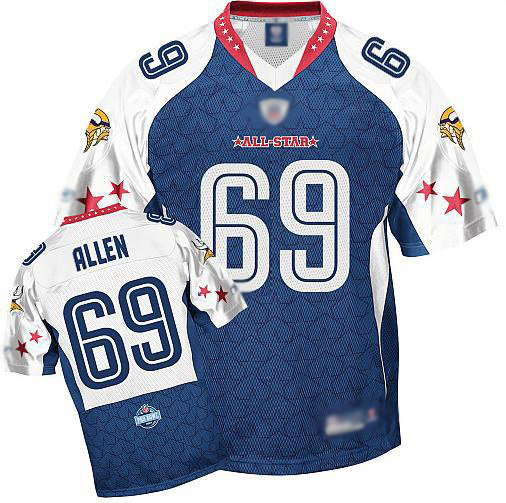 Vikings #69 Jared Allen Blue 2010 Pro Bowl All star Stitched NFL Jerseys