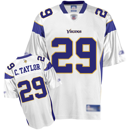 Vikings #29 Chester Taylor White Stitched NFL Jerseys