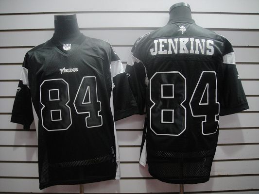 Vikings #84 Michael Jenkins Black Shadow Stitched NFL Jersey