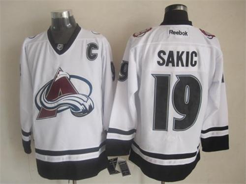 Avalanche #19 Joe Sakic White Fashion Stitched NHL Jersey