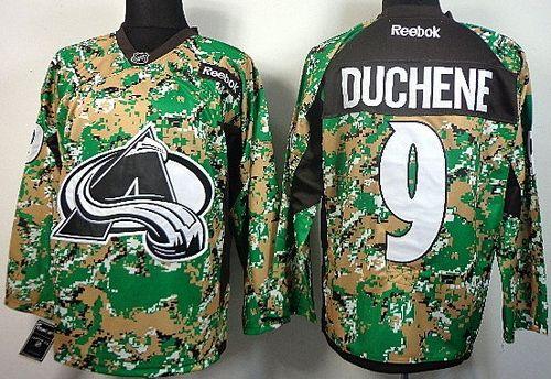 Avalanche #9 Matt Duchene Camo Veterans Day Practice Stitched NHL Jersey