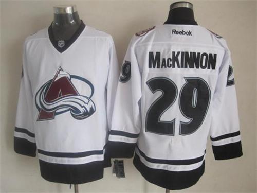 Avalanche #29 Nathan MacKinnon White Fashion Stitched NHL Jersey