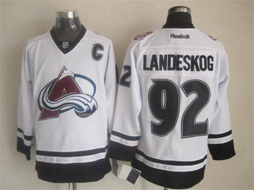 Avalanche #92 Gabriel Landeskog White Fashion Stitched NHL Jersey