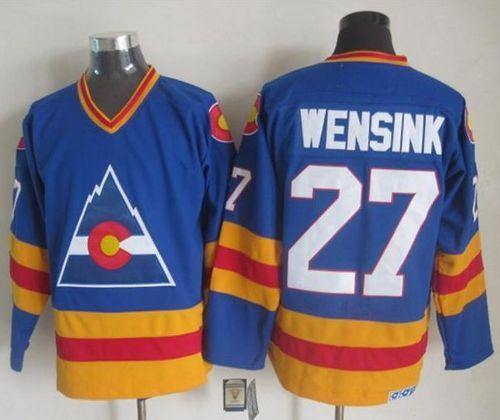 Avalanche #27 John Wensink Blue CCM Throwback Stitched NHL Jersey