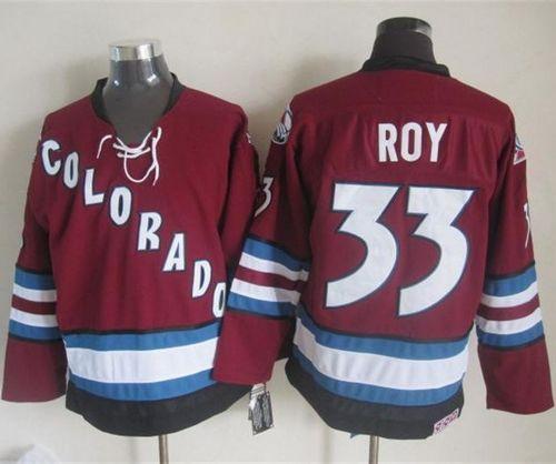 Avalanche #33 Patrick Roy Red CCM Throwback Stitched NHL Jersey
