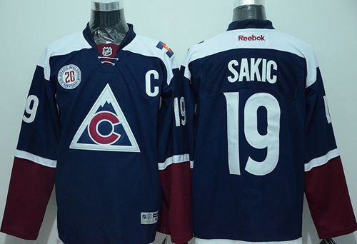 Avalanche #19 Joe Sakic Navy Blue Alternate Stitched NHL Jersey