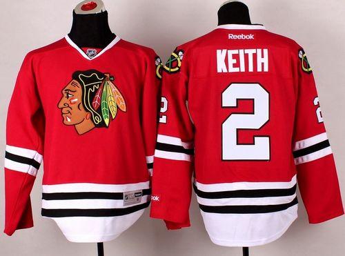 Blackhawks #2 Duncan Keith Stitched Red NHL Jersey