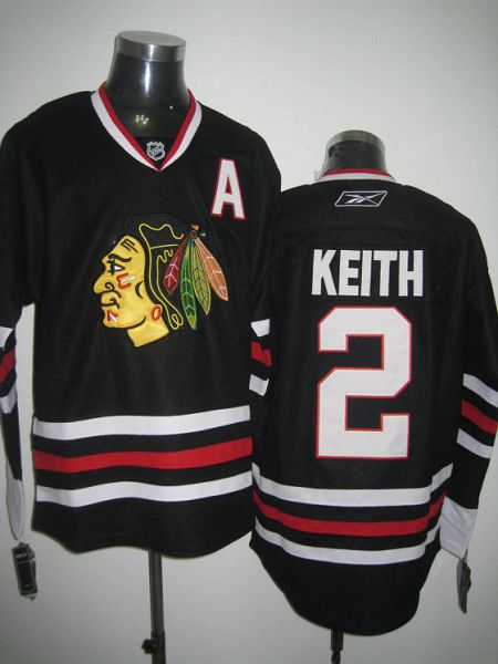 Blackhawks #2 Duncan Keith Stitched Black NHL Jersey