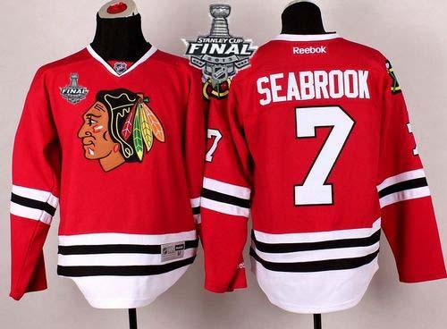 Blackhawks #7 Brent Seabrook Stitched Red With Stanley Cup Finals NHL Jersey