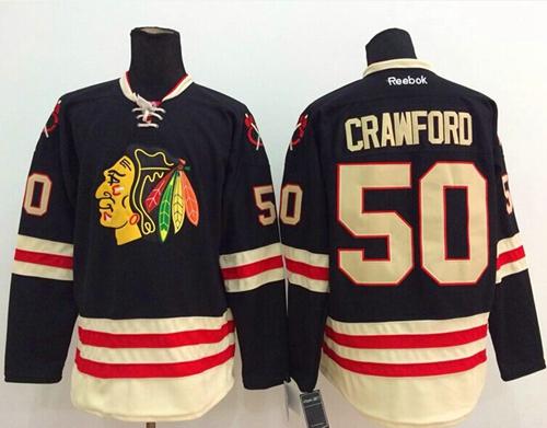 Blackhawks #50 Corey Crawford Black 2015 Winter Classic Stitched NHL Jersey