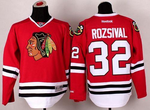 Blackhawks #32 Michal Rozsival Red Stitched NHL Jersey