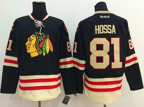 Blackhawks #81 Marian Hossa Black 2015 Winter Classic Stitched NHL Jersey