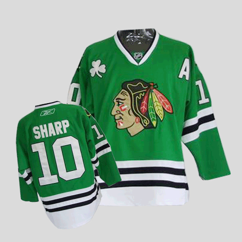 Blackhawks #10 Patrick Sharp Stitched Green NHL Jersey