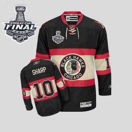 Blackhawks #10 Patrick Sharp Stitched Black New Third With Stanley Cup Finals NHL Jersey