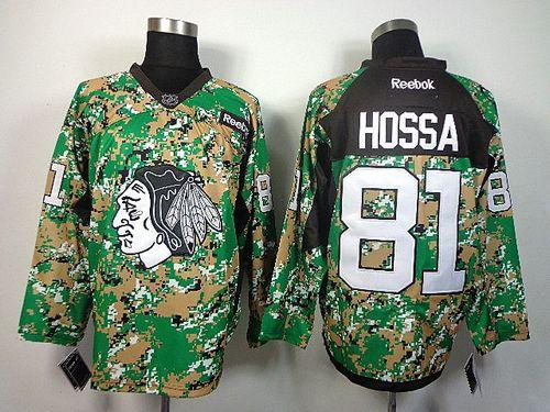 Blackhawks #81 Marian Hossa Camo Veterans Day Practice Stitched NHL Jersey