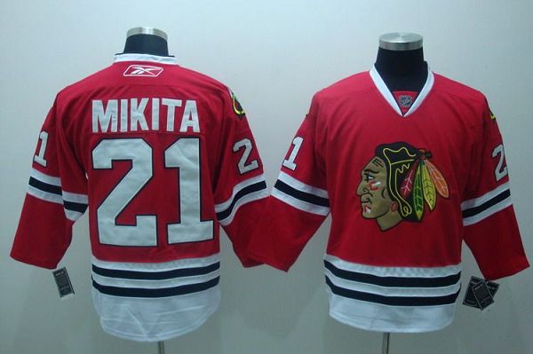 Blackhawks #21 Stan Mikita Stitched Red NHL Jersey