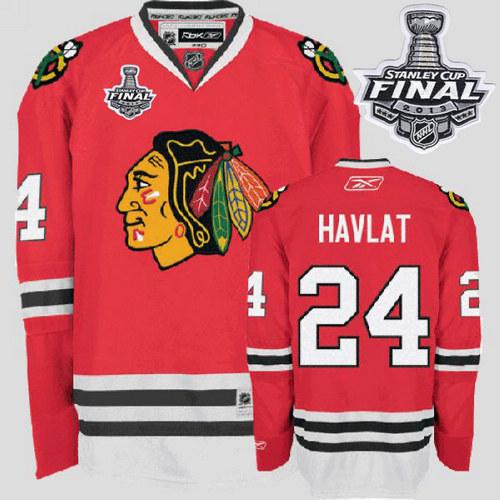 Blackhawks #24 Martin Havlat Stitched Red With Stanley Cup Finals NHL Jersey