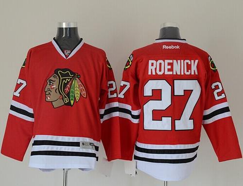 Blackhawks #27 Jeremy Roenick Red Stitched NHL Jersey