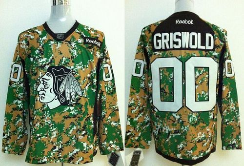 Blackhawks #00 Clark Griswold Camo Veterans Day Practice Stitched NHL Jersey