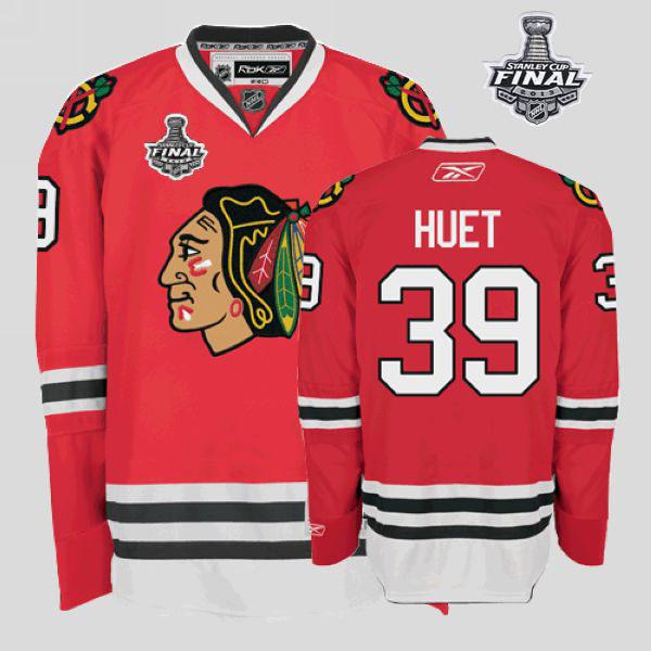 Blackhawks #39 Cristobal Huet Stitched Red With Stanley Cup Finals NHL Jersey