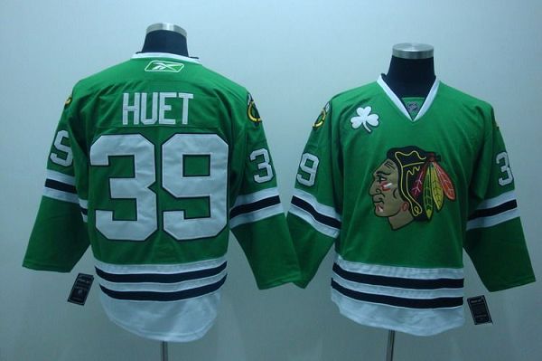 Blackhawks #39 Cristobal Huet Stitched Green NHL Jersey