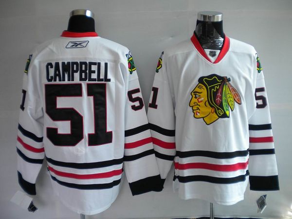 Blackhawks #51 Brian Campbell Stitched White NHL Jersey