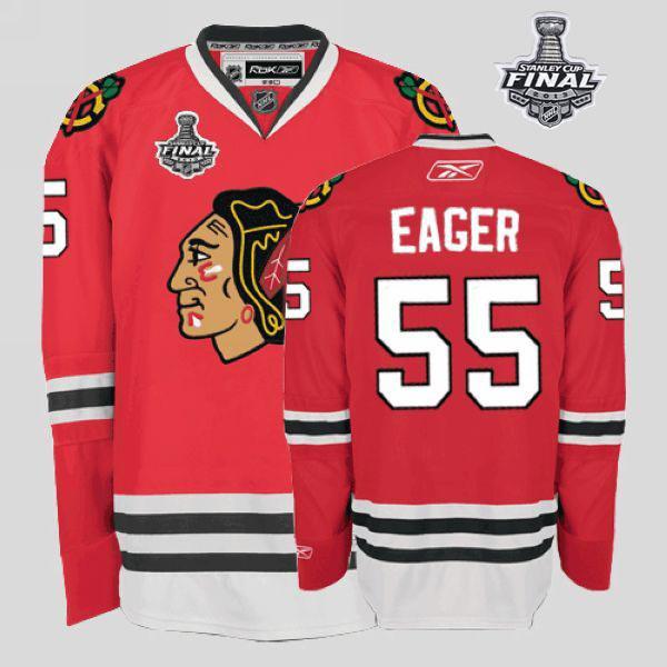 Blackhawks #55 Ben Eager Stitched Red With Stanley Cup Finals NHL Jersey