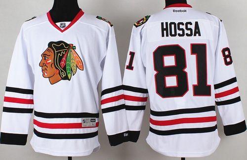Blackhawks #81 Marian Hossa Stitched White NHL Jersey