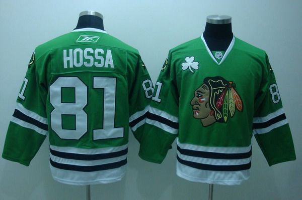 Blackhawks #81 Marian Hossa Stitched Green NHL Jersey