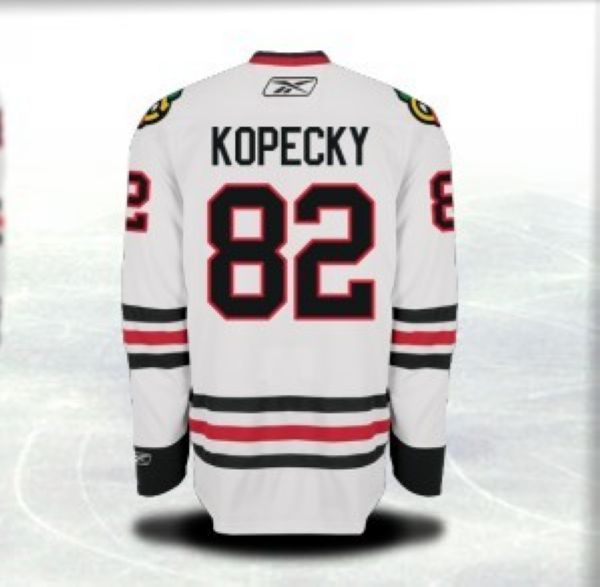 Blackhawks #82 Tomas Kopecky Stitched White NHL Jersey